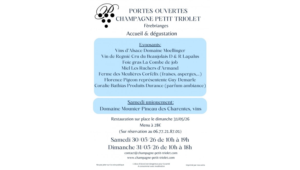 Journée Portes Ouvertes 2026 : Champagne Petit Triolet